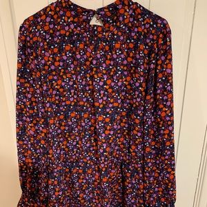 NWT Halogen Waist Detail Floral Blouse 3x